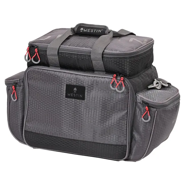 Geanta Accesorii Westin W4 Master Lure Bag + 5 Cutii, One Size, Titanium Black, 55x25x37cm
