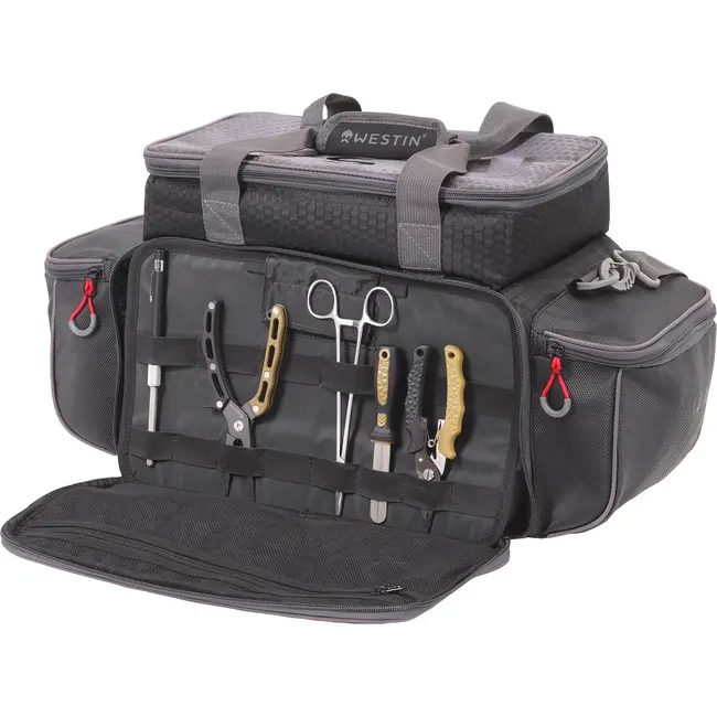 Geanta Accesorii Westin W4 P&T Master Bag + 5 Cutii, Large, Titanium Black, 57x25x31cm