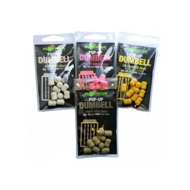 Pelete Flotante Korda Pop Up Dumbell + Free Hair Stops, 8mm, 10buc/plic