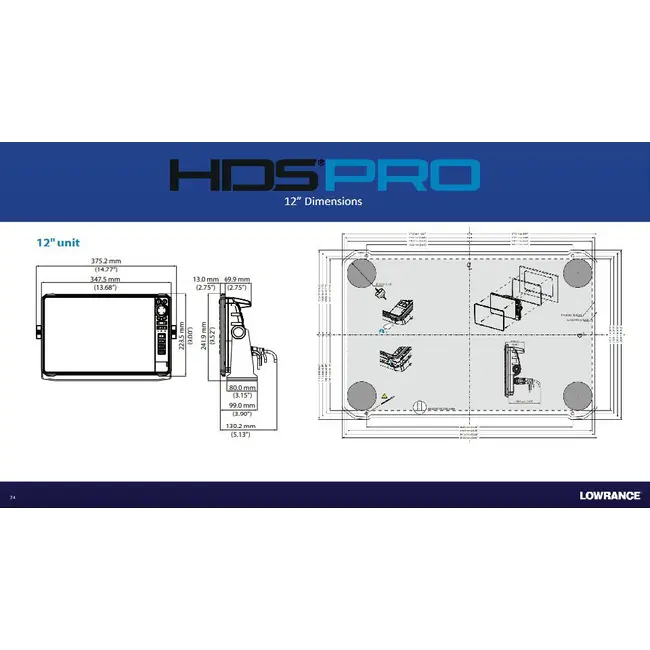 Sonar Lowrance HDS PRO 12 inch + Sonda ActiveImaging HD 3-in-1