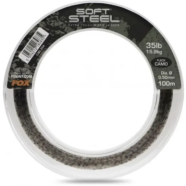 Fir Monofilament Fox Soft Steel Fleck Leader, Camo