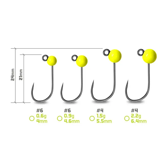 Jig Tungsten Delphin T-AREA BL,5 buc - Galben Fluo