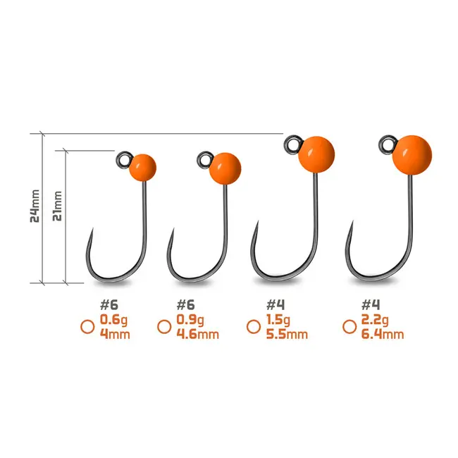 Jig Tungsten Delphin T-AREA BL,5 buc - Portocaliu Fluo