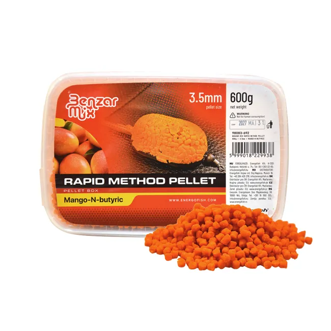 Pelete Benzar Method Rapid, 3.5mm, 600g, Mango Acid N-Butyric