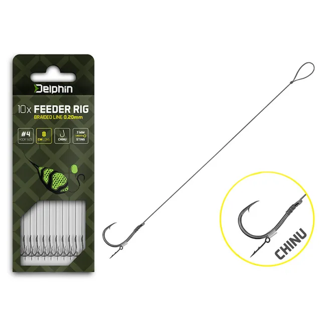 Carlige Legate Feeder Delphin Braided Sting Rig Chinu ,10 buc/buc
