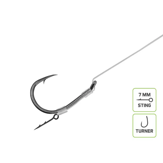 Carlige Legate Feeder Delphin Fluoro Sting Rig Turner, 10 buc/plic