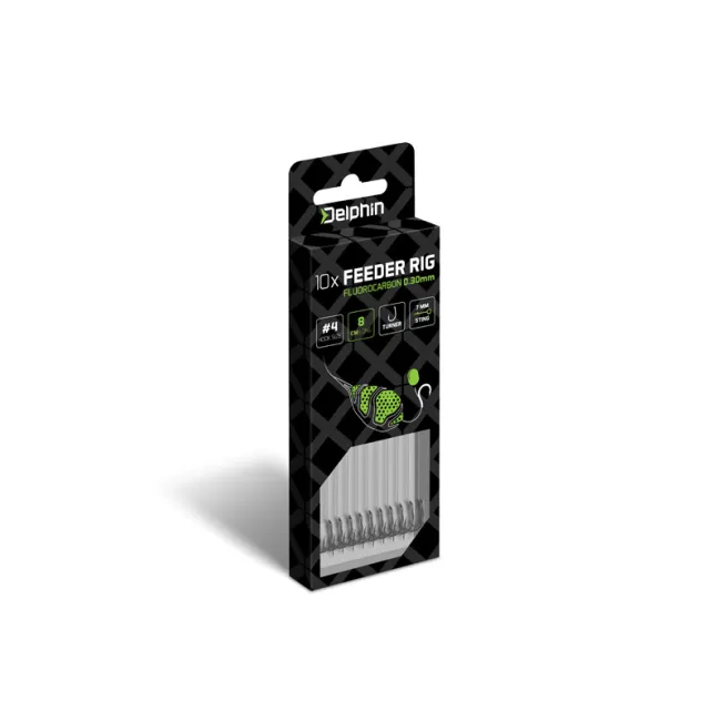 Carlige Legate Feeder Delphin Fluoro Sting Rig Turner, 10 buc/plic