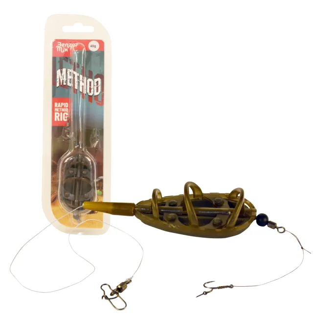 Montura Method Feeder Benzar Rapid Method Rig, Carlig nr.10