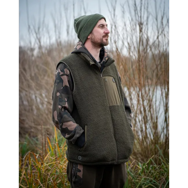 Vesta Fox Olive Sherpa Hybrid Gilet