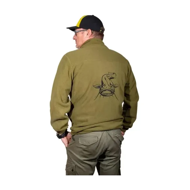 Jacheta Black Cat Fleece ,100% Fleece, Kaki-Negru