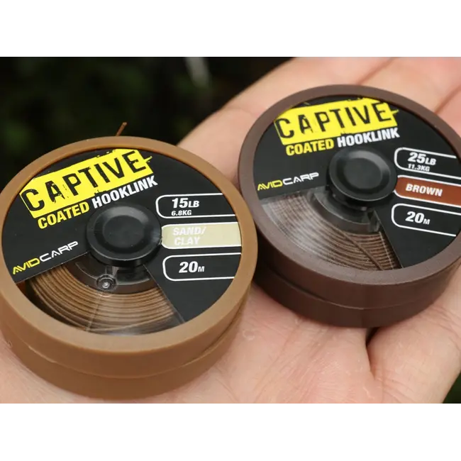 Fir textil AVID carp captive coated hooklink, sand/clay, 15lb