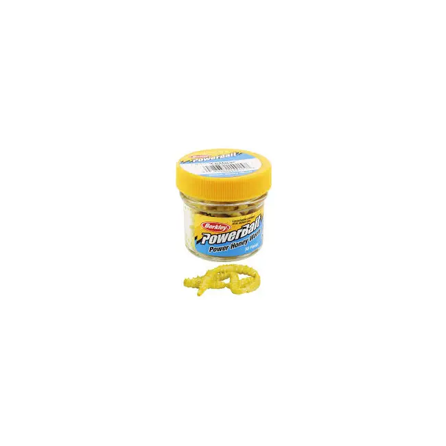 Naluca Viermi Artificiali Berkley PowerBait Power Honey Worm Garlic Yellow, 60g, 25buc/borcan