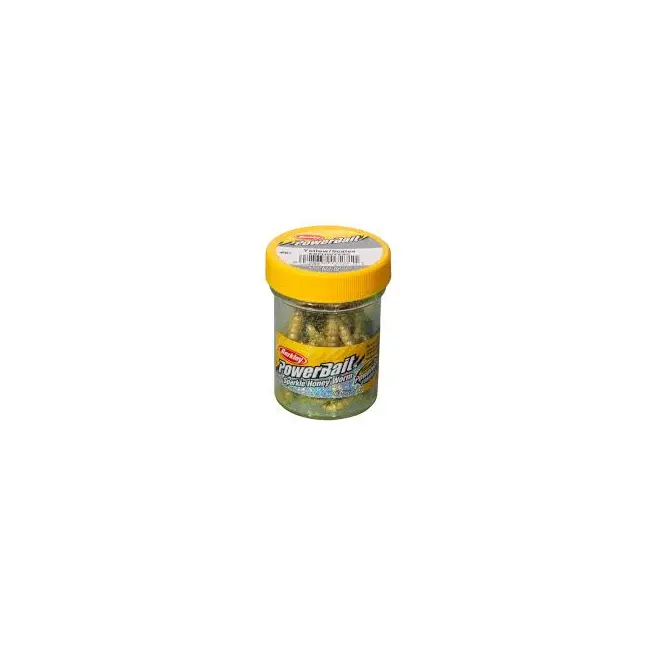 Viermi Artificiali BERKLEY Powerbait Sparkle Honey Worm, 2.5cm, 55buc/flacon, Galben