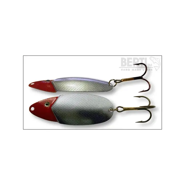 Lingura Oscilanta BERTI Lucky Red Head XXL Silver Amprenta Patrate, 7.8cm 13g