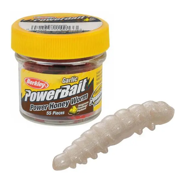 Viermi Artificiali BERKLEY Powerbait Honey Worms, 2.5cm, 55buc/flacon, Alb