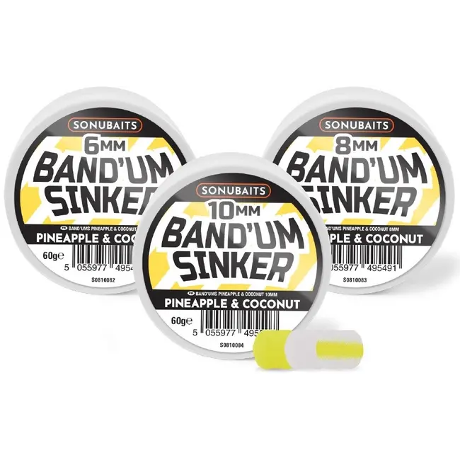 Pelete pentru Carlig SONUBAITS Band'um Sinkers, 10mm, 60g, Pineapple & Coconut