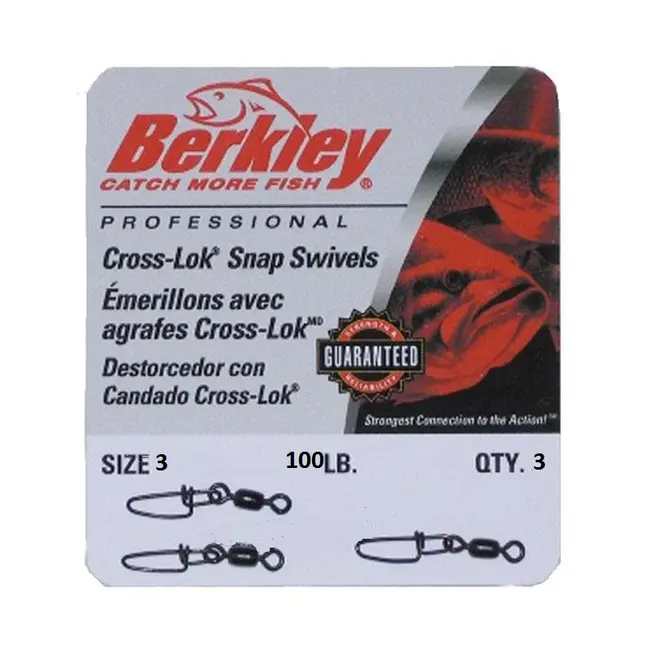 Agrafa cu Vartej BERKLEY Cross-Lok Mc Mahon, Nr.3,100lb(46kg), 3buc/plic