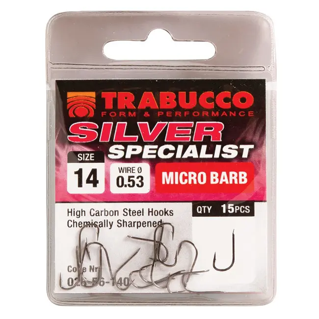 Carlige Trabucco Silver Specialist, 15buc/plic