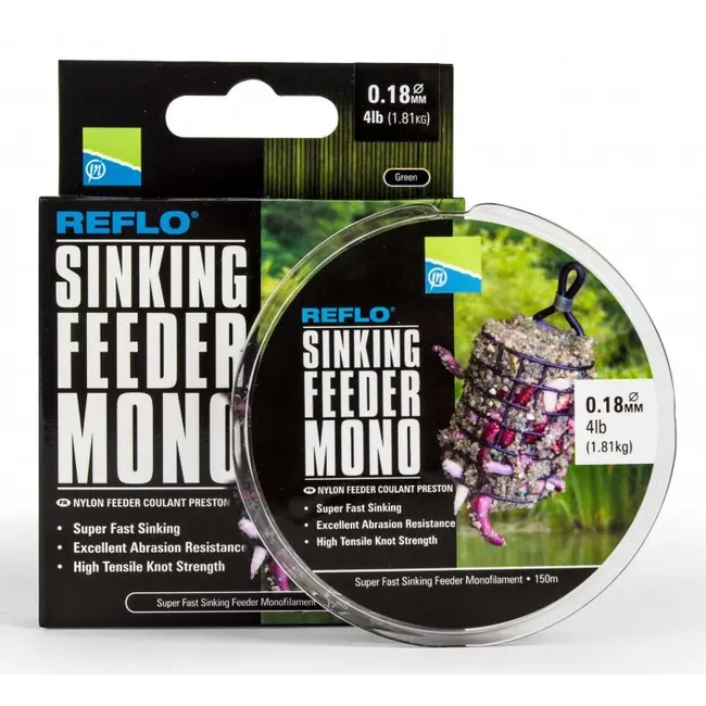Fir Monofilament Preston Sinking Feeder Mono, Neutral Green, 150m