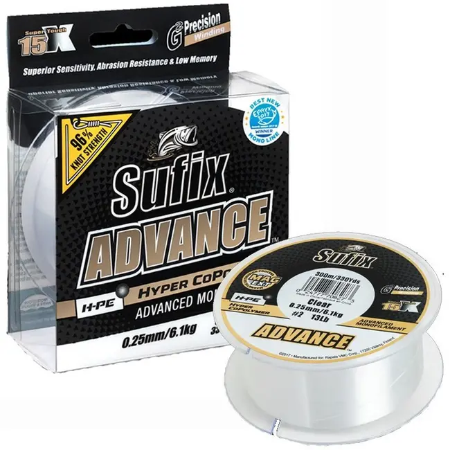 Fir Monofilament Sufix Advance HMPE Hyper CoPolymer, Clear, 300m