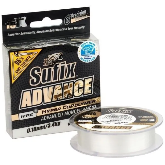 Fir Monofilament Sufix Advance HMPE Hyper CoPolymer, Clear, 150m