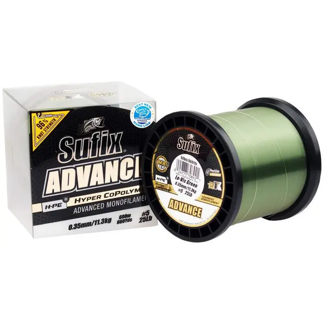 Fir Monofilament Sufix Advance HMPE Hyper CoPolymer, Lo-Vis Green, 1000m