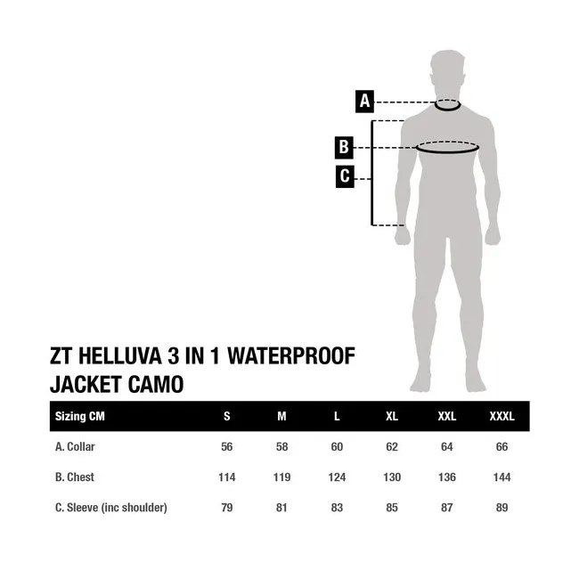 Jacheta Impermeabila Nash ZT Helluva 3 in 1 Waterproof Jacket, Camo