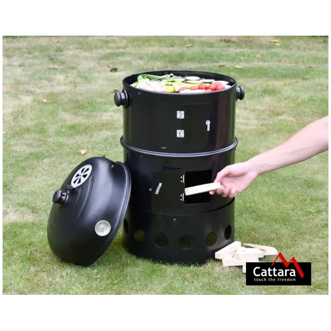 Afumatoare si Gratar cu Carbuni Cattara PISA 3 in 1, 40cm