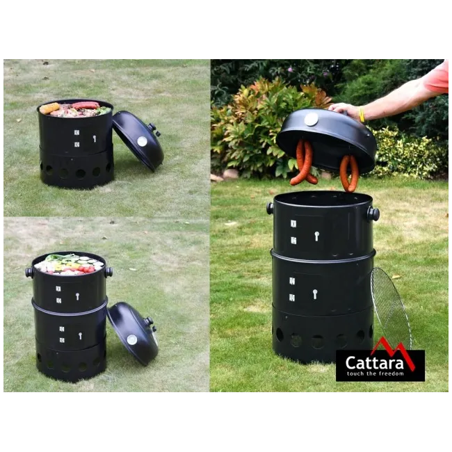 Afumatoare si Gratar cu Carbuni Cattara PISA 3 in 1, 40cm