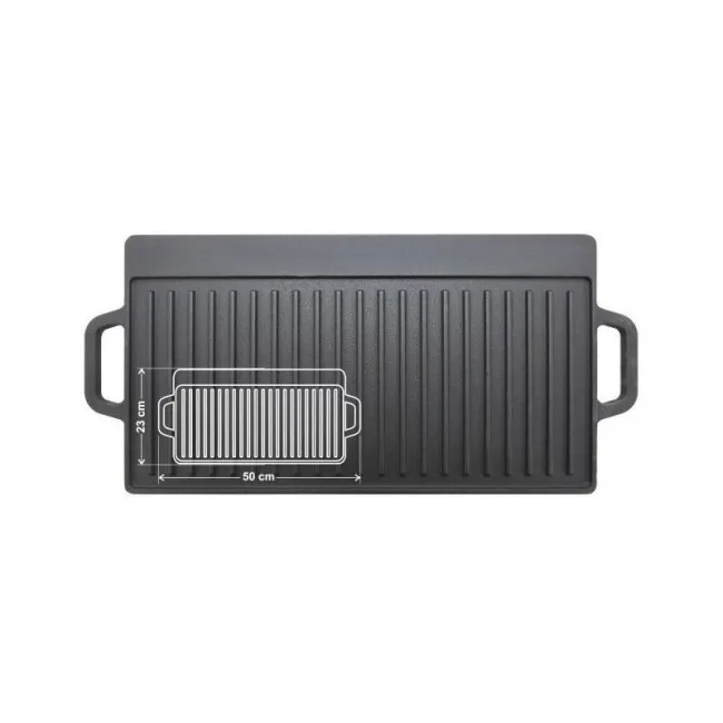 Plita pentru gratar cu doua fete din fonta 50x23x1,4cm Cattara