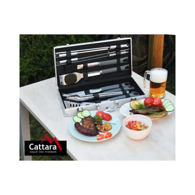 Set ustensile pentru gratar Cattara gama Grey, 11 piese