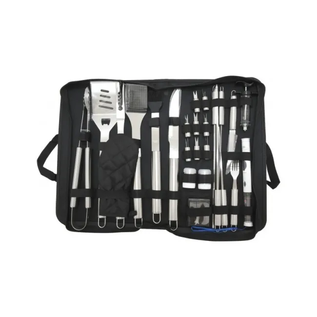 Set 27 ustensile pentru gratar Cattara, husa textila, seringa marinat, termometru