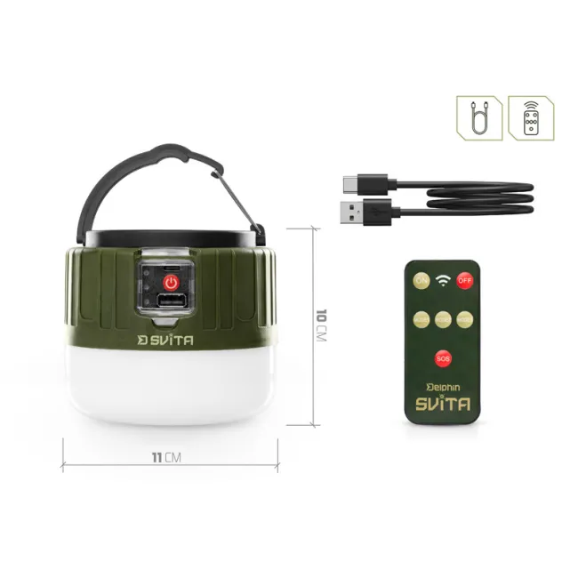 Lampa Camping Delphin Svita, cu Telecomanda, 4W, 180lm, 3600mAh