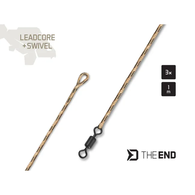 Montura Delphin The End Leadcore Swivel, 100cm, 45lbs, 3buc/set