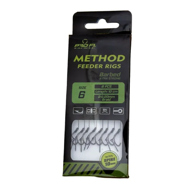  Carlige Legate Method Feeder Rigs cu Spin,ProFL
