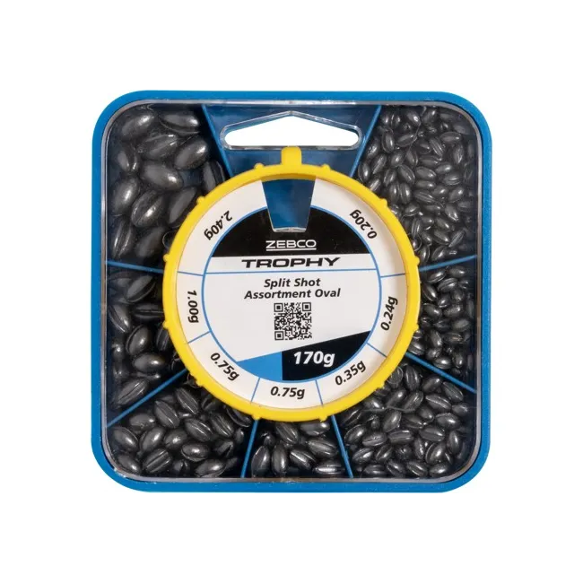 Plumbi Ovali Despicati Zebco Trophy Oval Split Shot Assortment, 170g