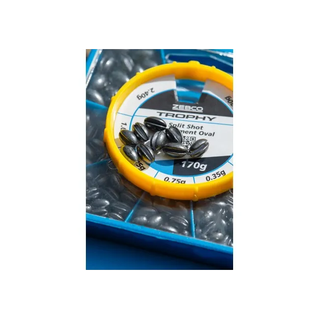 Plumbi Ovali Despicati Zebco Trophy Oval Split Shot Assortment, 170g