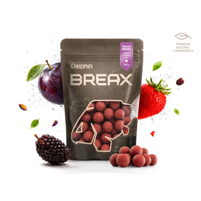 Boilies Delphin BreaX - SweetBERRY,Duda-Capsuna-Pruna 300g
