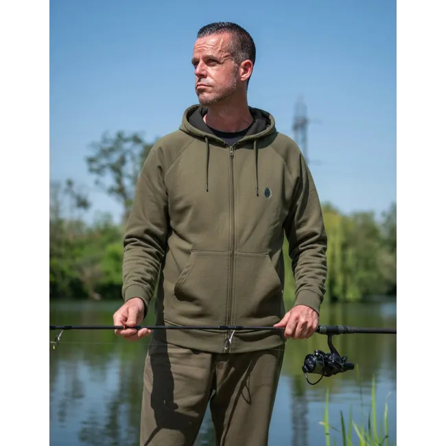 Hanorac cu Fermoar Fox Collection Zipped Hoody, Verde