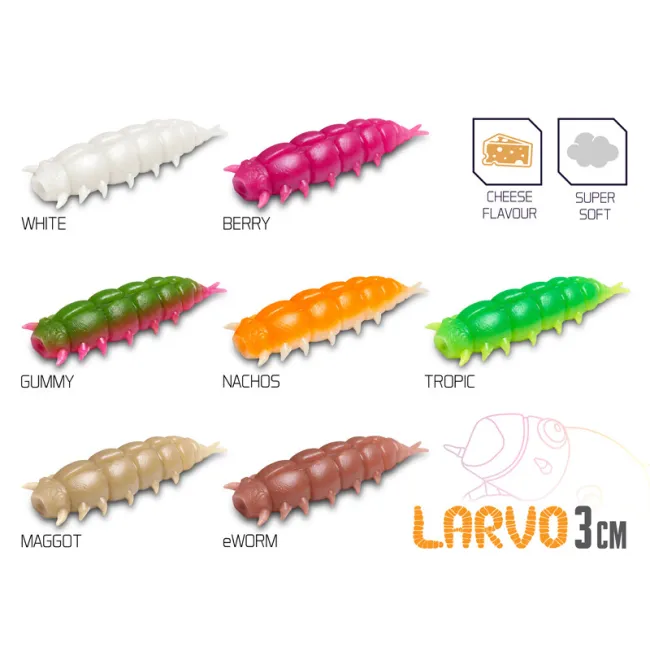 Naluca Viermi Artificiali Delphin LARVO Cheese,15 buc/plic