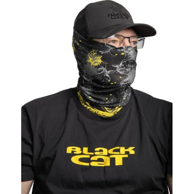 Bandana Black Cat Snood, Black/Yellow