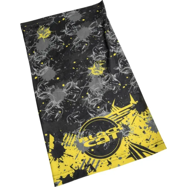 Bandana Black Cat Snood, Black/Yellow