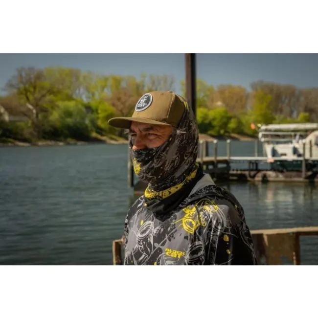 Bandana Black Cat Snood, Black/Yellow