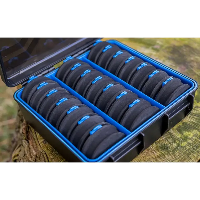 Cutie Rigida pentru Riguri Preston Revalution Storage System + 21 EVA Disc Spool, 17x16x6cm