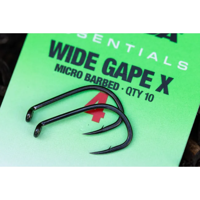 Carlige Korda Essentials Wide Gape X, Barbed, 10buc/plic