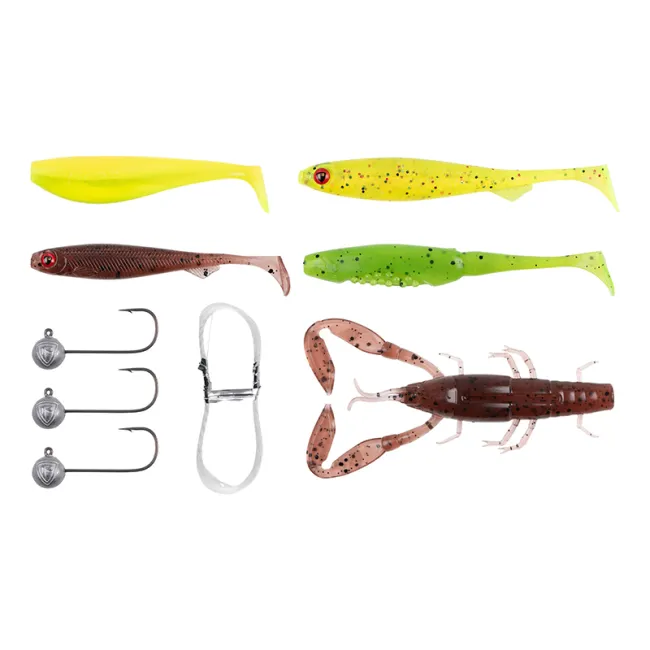 Combo Fox Rage Warrior ST Light Spin – Lanseta 5-15g + Mulineta 1000 + Fir Textil + Set Naluci