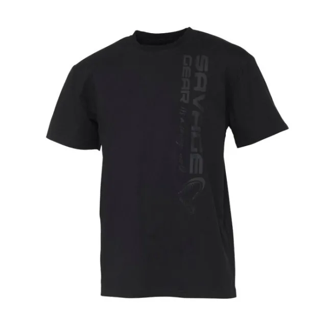 Tricou Savage Gear Vertical Logo Tee, Black