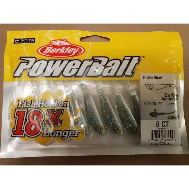 Set Shaduri BERKLEY Powerbait Pulse, Sparkle Pearl, 6cm, 8buc/plic