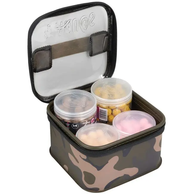Geanta Impermeabila pentru Accesorii Fox Aquos Camo EVA Bait Storage, M, 17x17x9cm