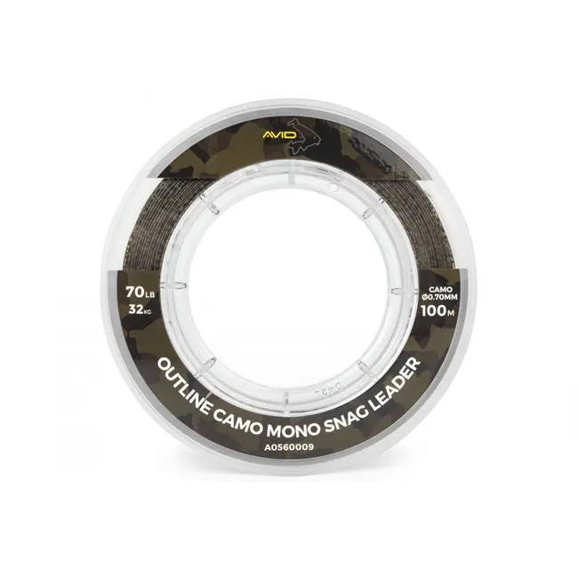 Fir Inaintas Monofilament Avid Carp Outline Camo Mono Snag Leader, 100m,0.70mm